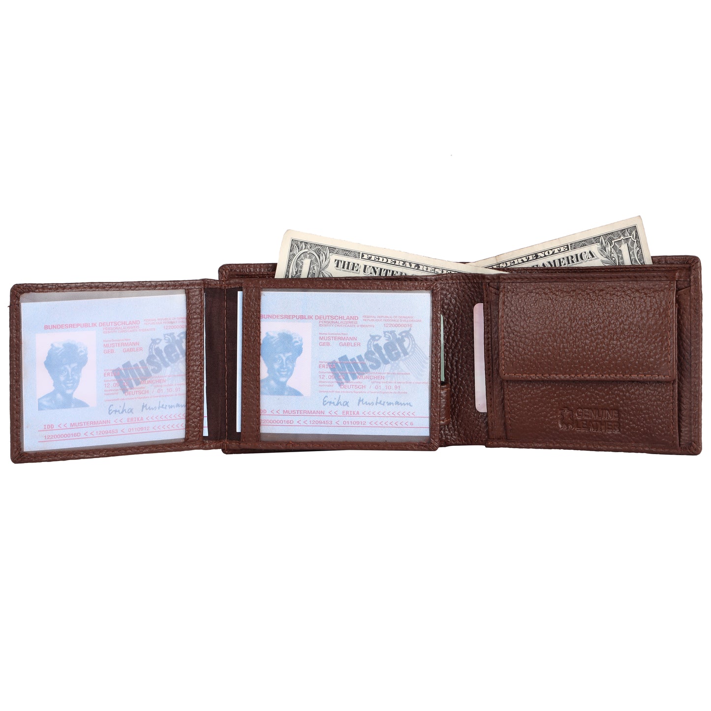 Pebble Texture 16 Card Billfold Coin Pocket Wallet #1013CL