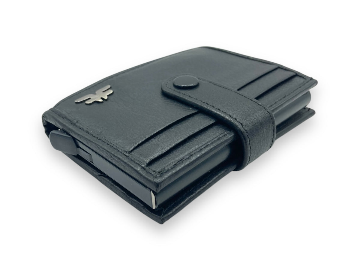 Smart Pop-Up Metallic Card Holder Bi-Fold Wallet in Leather # 4029C.Box