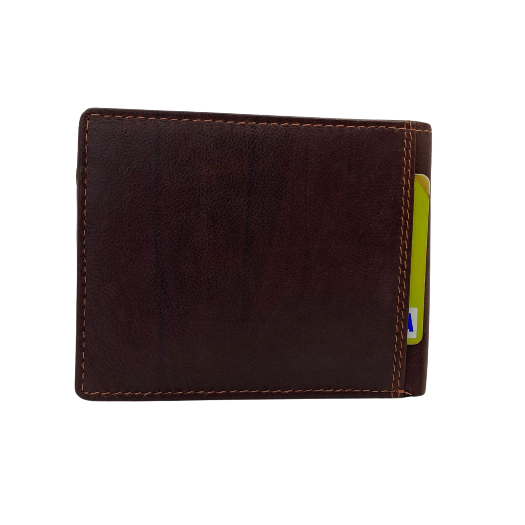 Mens Genuine Leather Mens wallet Leather Lined Bi fold Wallet For Men # 1250C