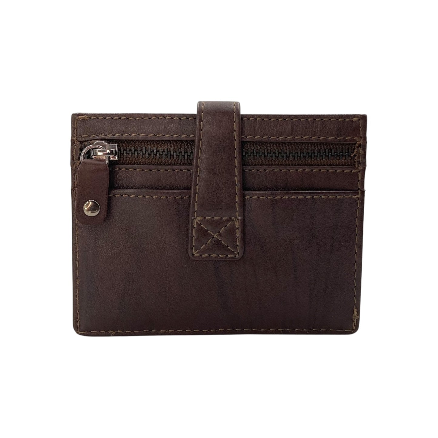 Slim Loop Lock Cards, Cash & Coins Holder Genuine Leather RFID # 4505NL