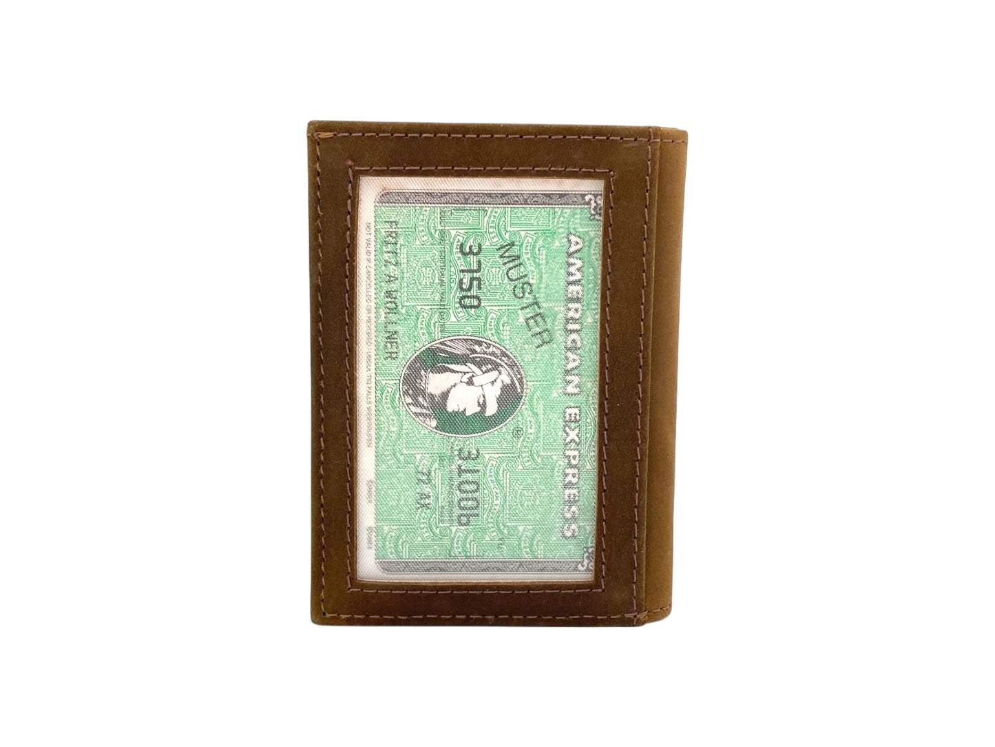 Slim Photo-ID Bifold Snap Button Cards & Cash Wallet # RFID 1274AML
