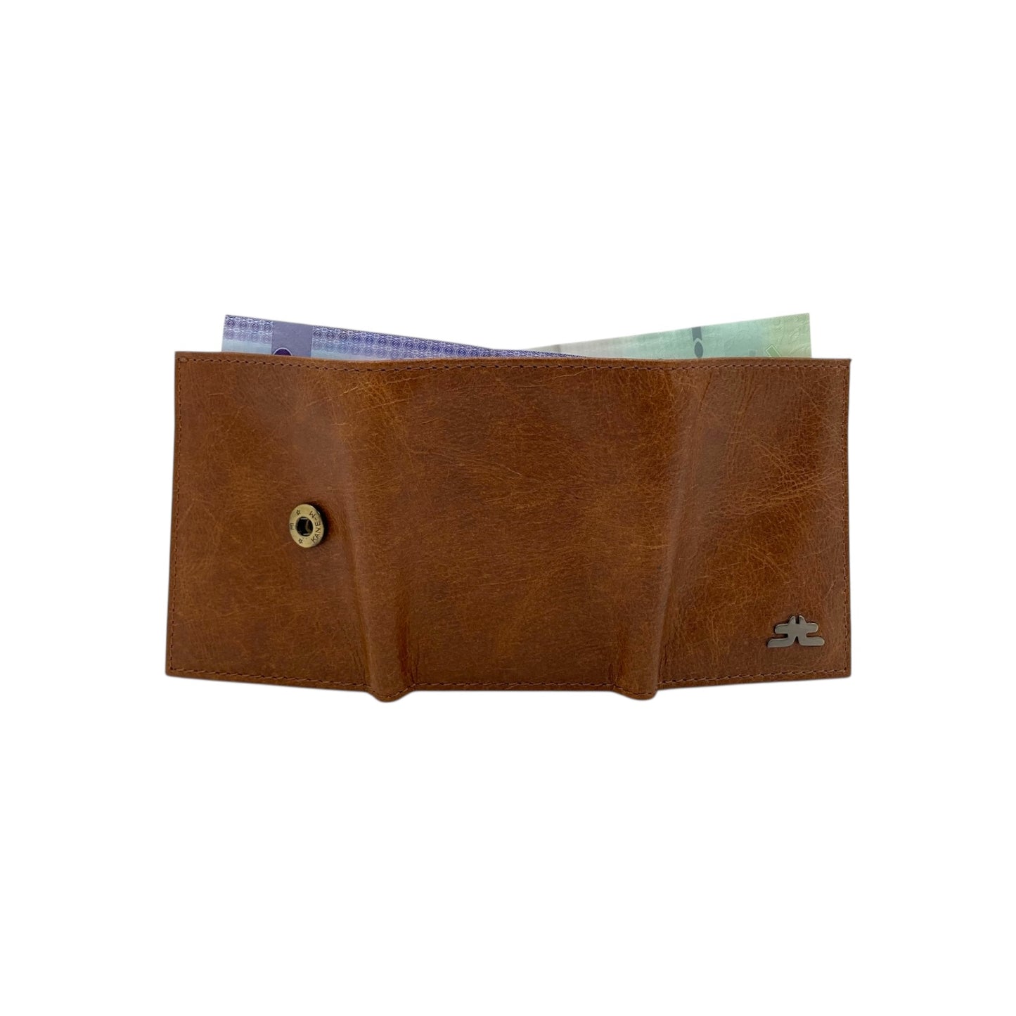 Compact Trifold Cards & Cash Wallet # 1891 Button