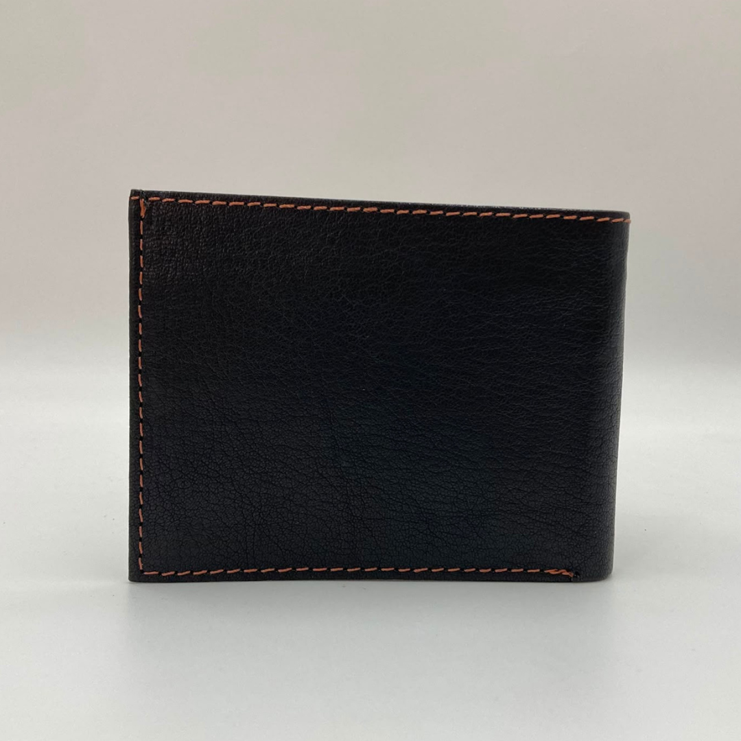 Mens Genuine Leather Mens wallet Leather Lined Bi fold Wallet For Men # 1426