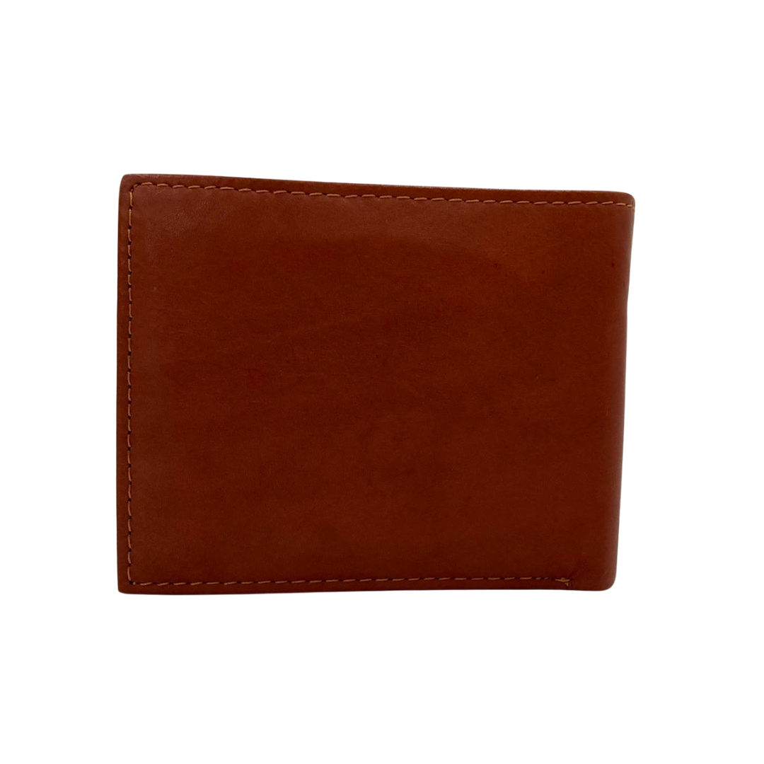Mens Genuine Leather Mens wallet Leather Lined Bi fold Wallet For Men # 983C