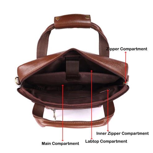 Cityscape Classic Leather Office Laptop Bag # 2870