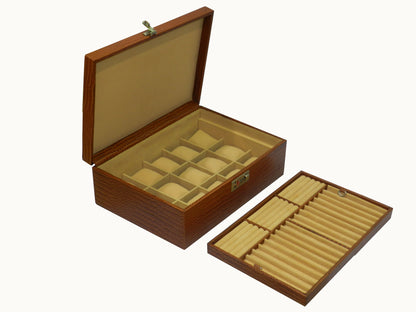 8 Slot Watch Box with Multipurpose Jewellery Box Genuine Leather