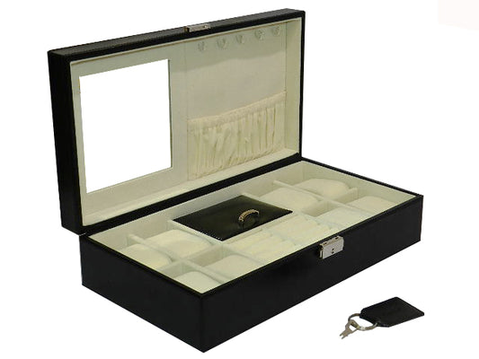 Large Watch Box Ring  & Cufflink Box in Genuine Leather