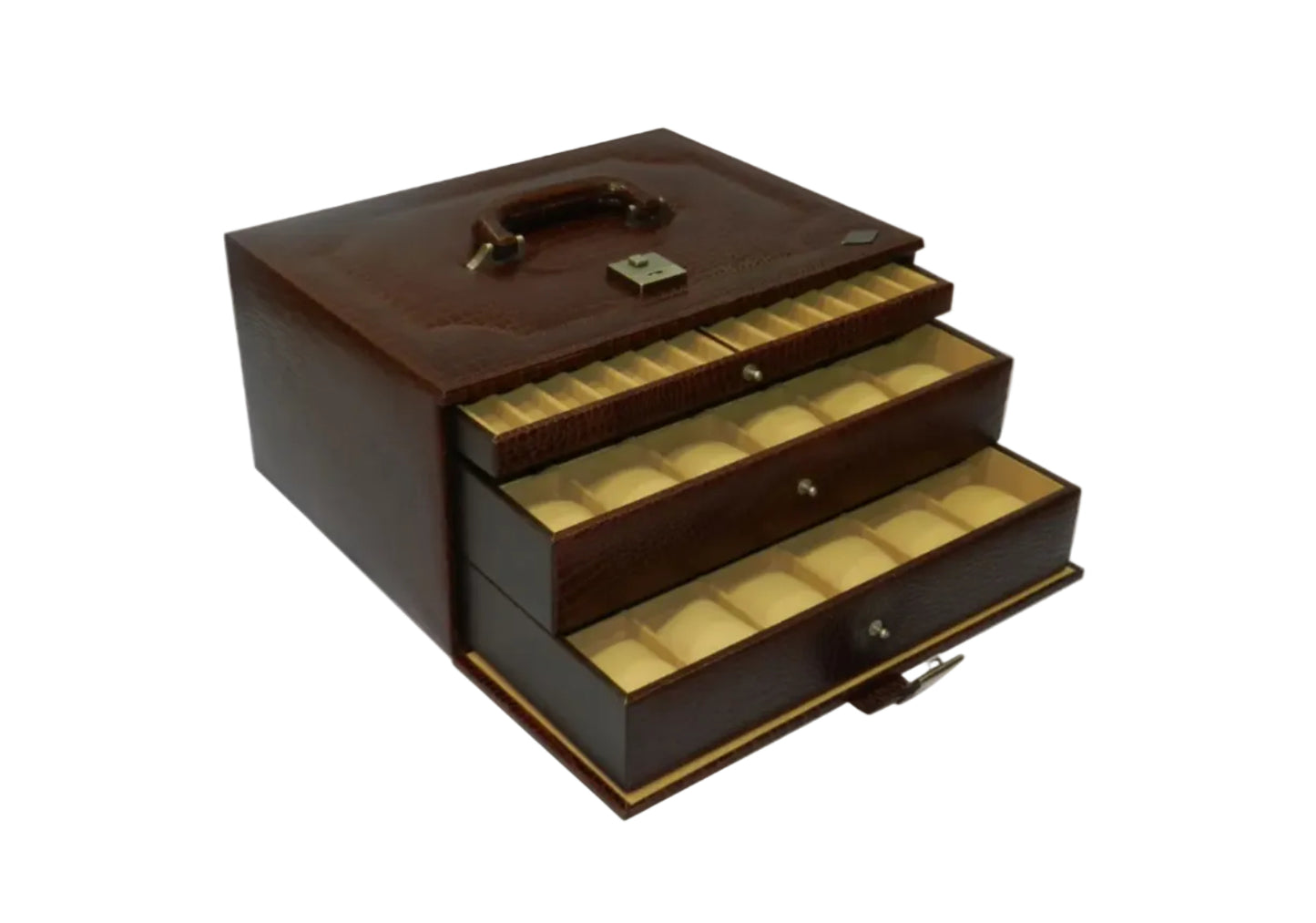36 Slot Watches with Multipurpose Jewellery Box Genuine Leather