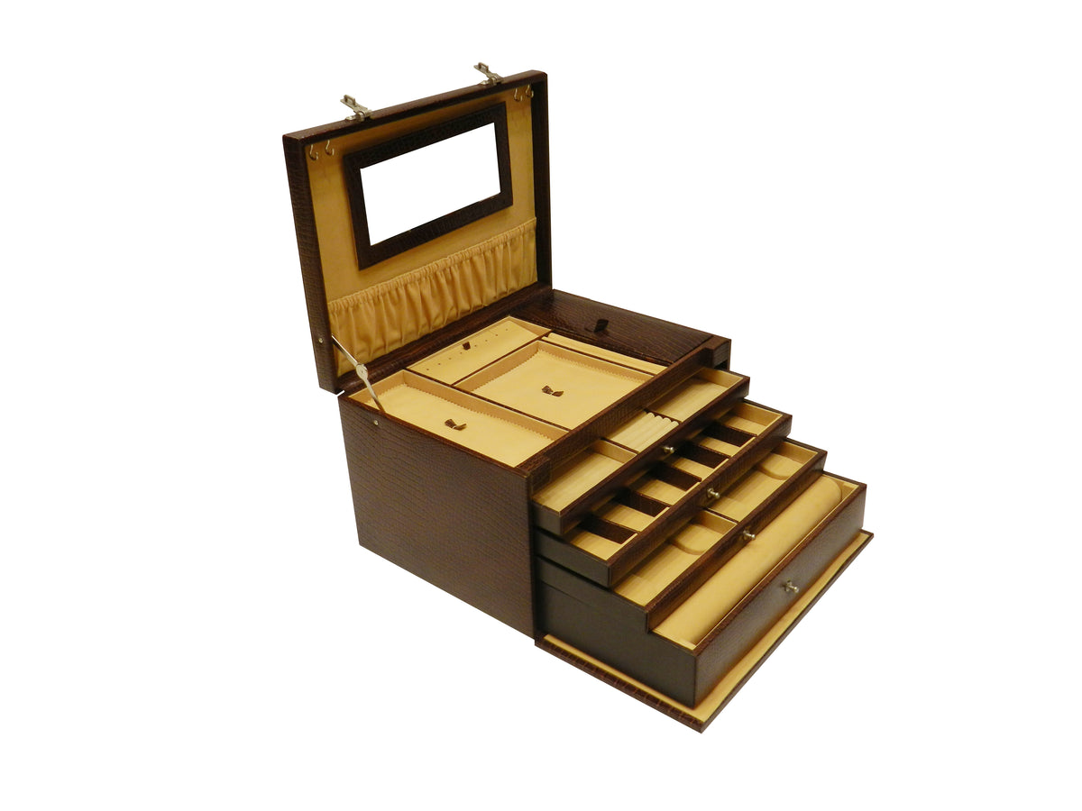 Jewelry Box Genuine Leather Multipurpose Watch & Jewelry XL - BB+JB