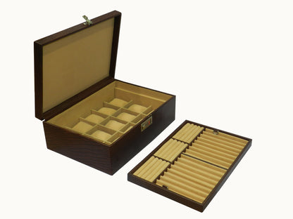 18 Slot Watches with Multipurpose Jewellery Box Genuine Leather