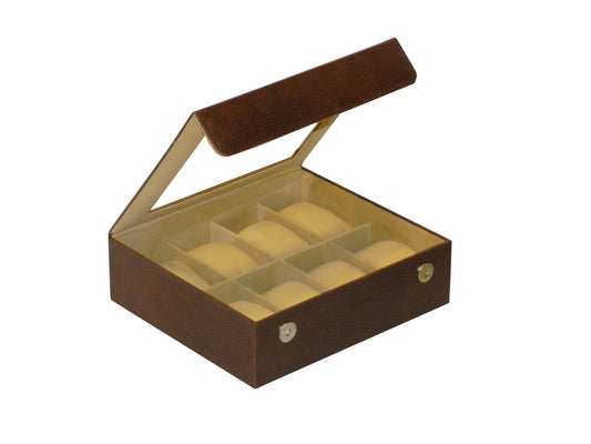 8 Slot Vegan Leather  Watch Box with Glass Top