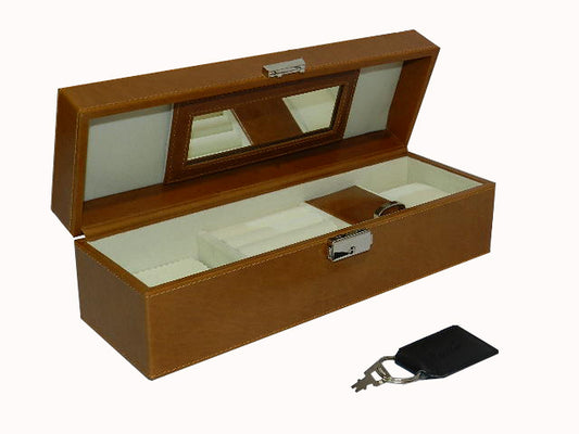 Watch Box with Ring  & Cufflink Box in Genuine Leather