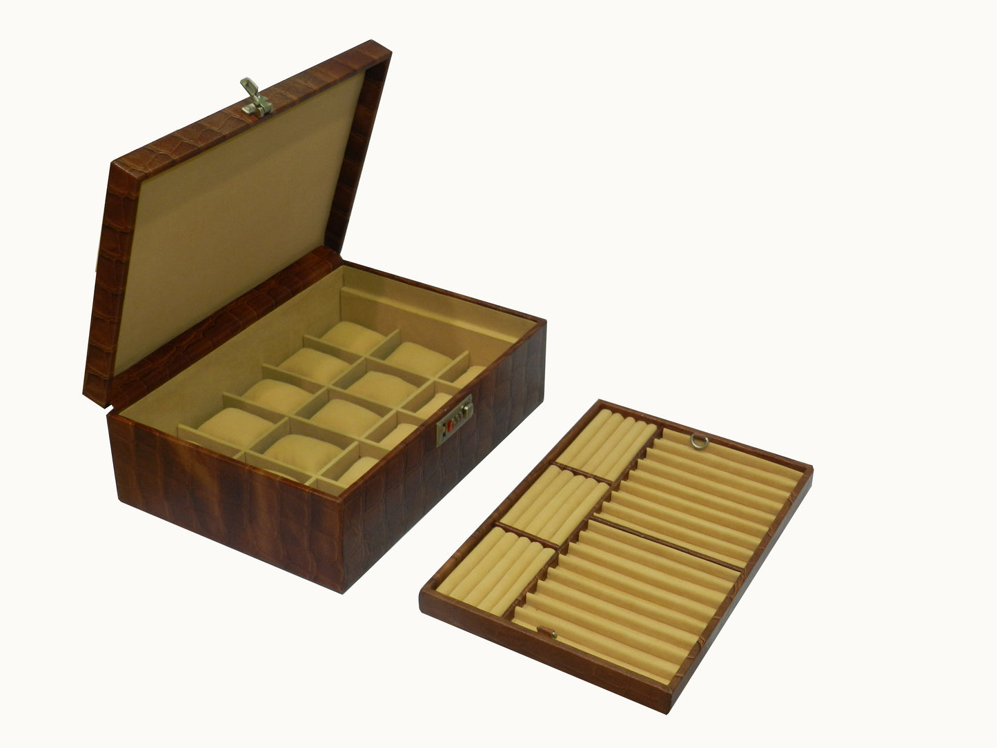 18 Slot Watches with Multipurpose Jewellery Box Genuine Leather