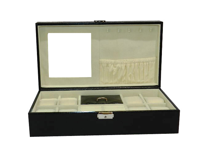 Large Watch Box Ring  & Cufflink Box in Genuine Leather