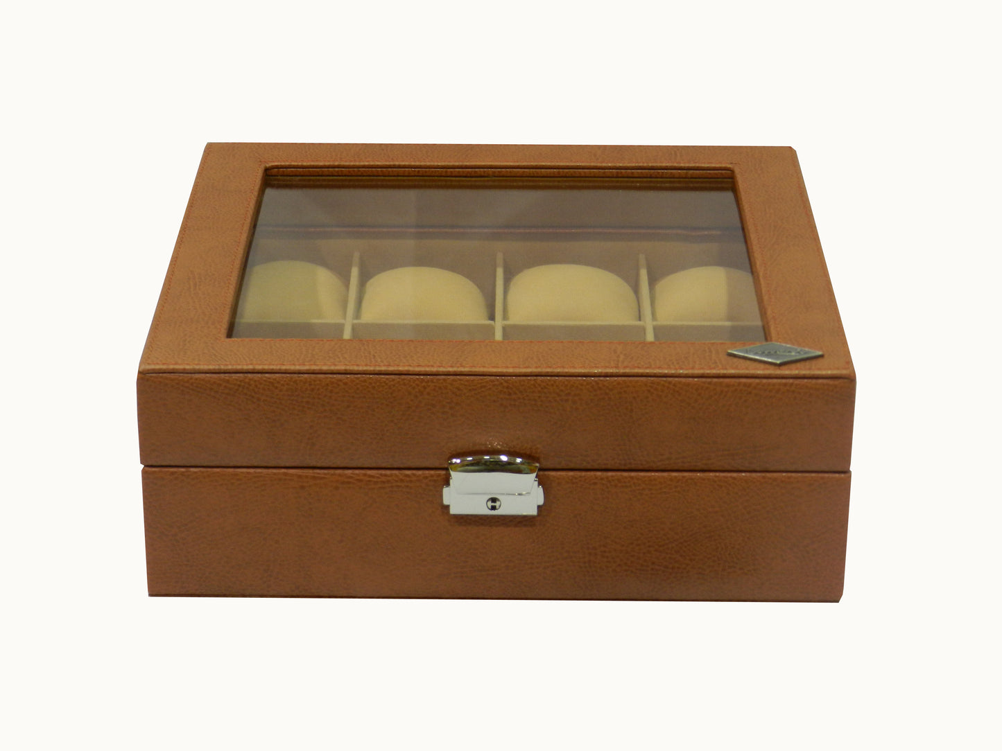 12 Slot Vegan Leather  Watch Box with Glass Top