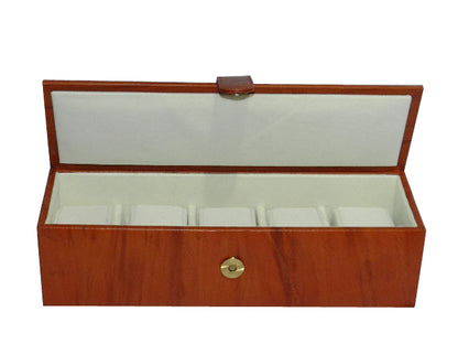 5 Slot Genuine Leather  Watch Box