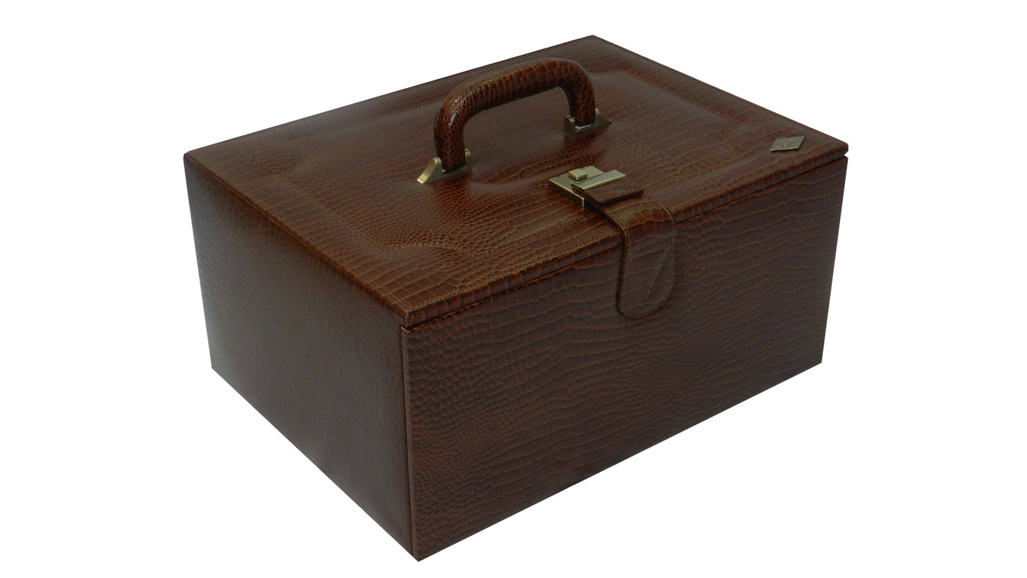 18 Watches with Multipurpose Jewellery Box Genuine Leather
