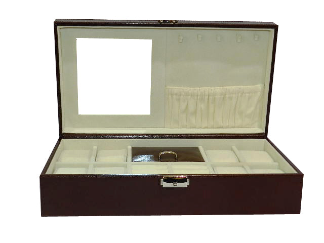 Large Watch Box Ring  & Cufflink Box in Genuine Leather