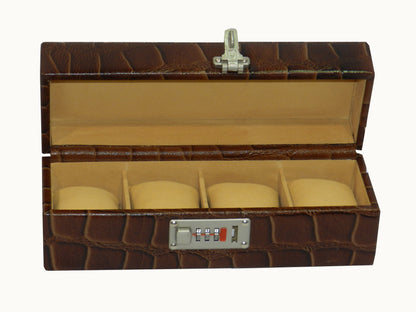 4 Slot Genuine Leather Premium Watch Box