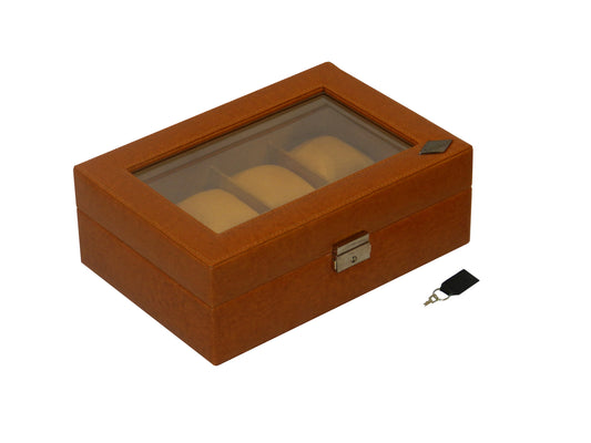 8 Slot Vegan Leather  Watch Box with Glass Top