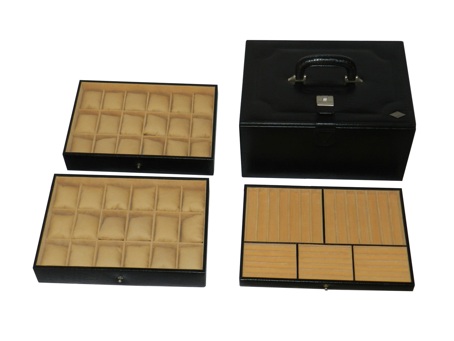 36 Slot Watches with Multipurpose Jewellery Box Genuine Leather