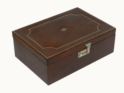 8 Slot Watch Box with Multipurpose Jewellery Box Genuine Leather