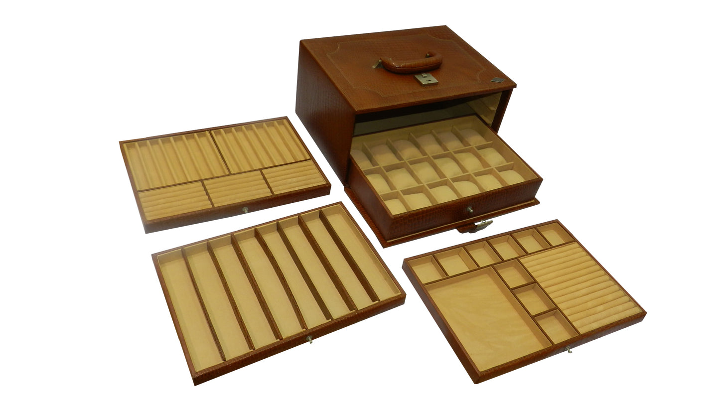 18 Watches with Multipurpose Jewellery Box Genuine Leather