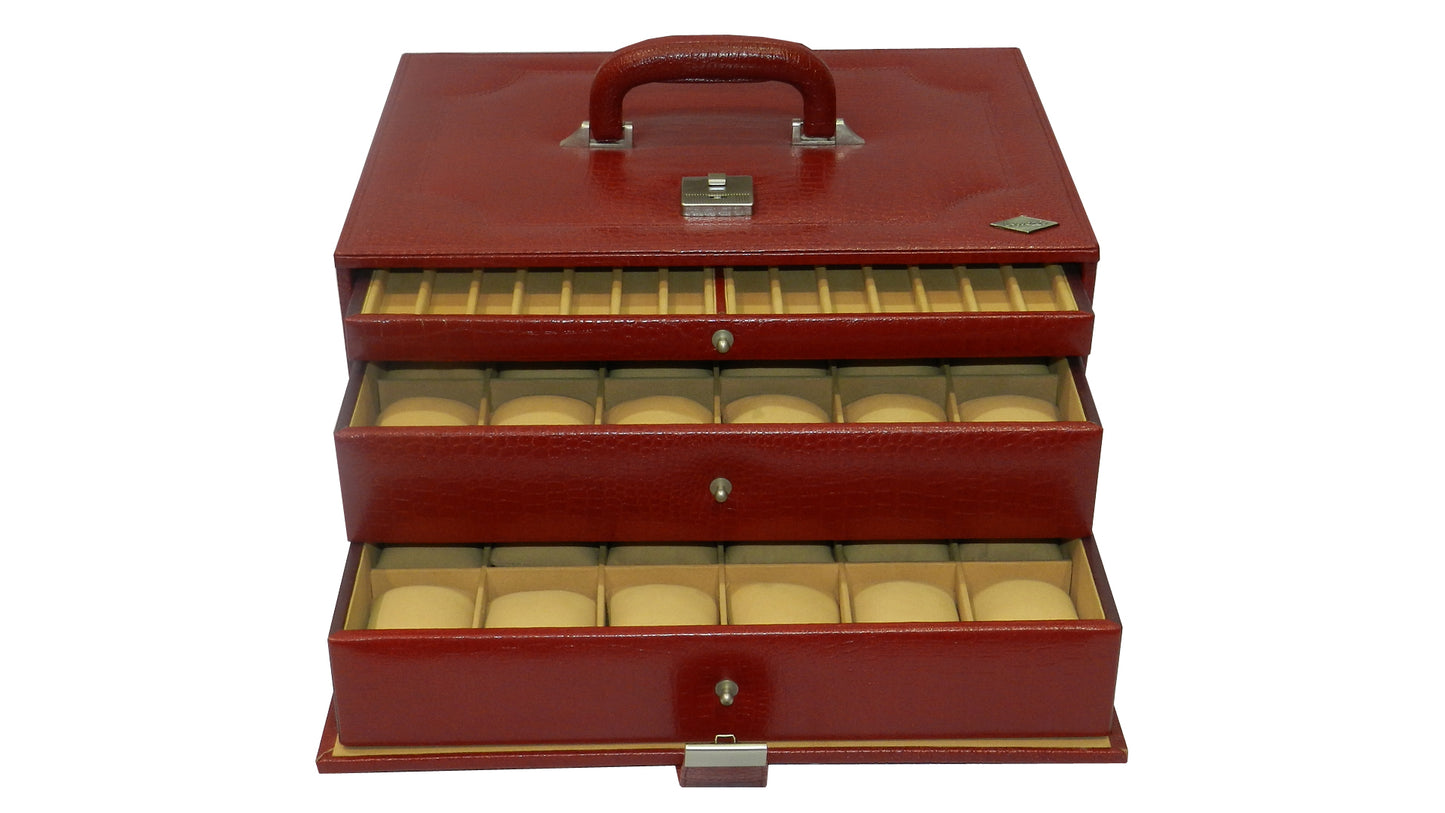 36 Slot Watches with Multipurpose Jewellery Box Genuine Leather
