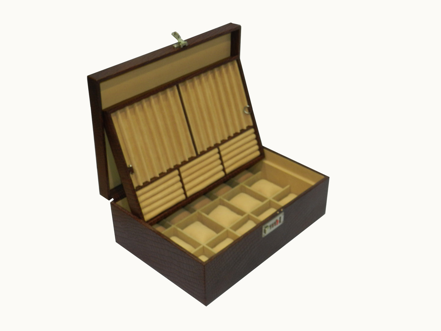 18 Slot Watches with Multipurpose Jewellery Box Genuine Leather