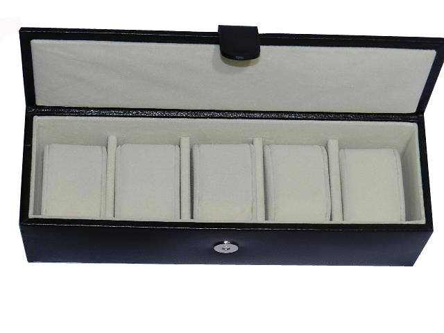 5 Slot Genuine Leather  Watch Box