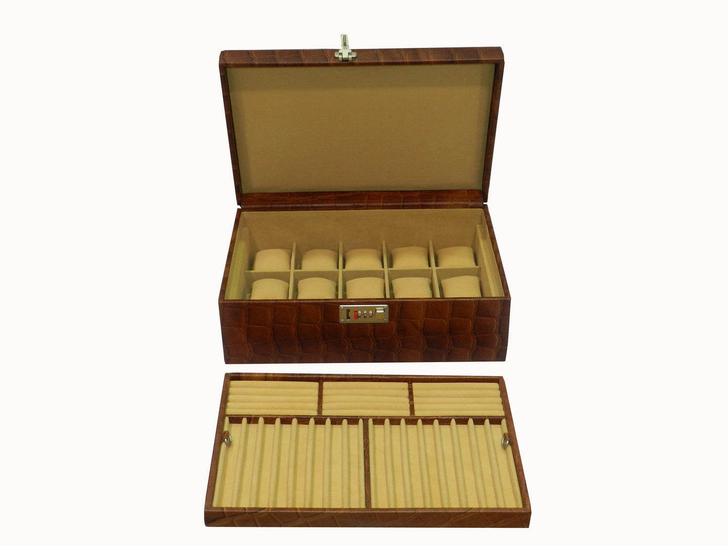 18 Slot Watches with Multipurpose Jewellery Box Genuine Leather
