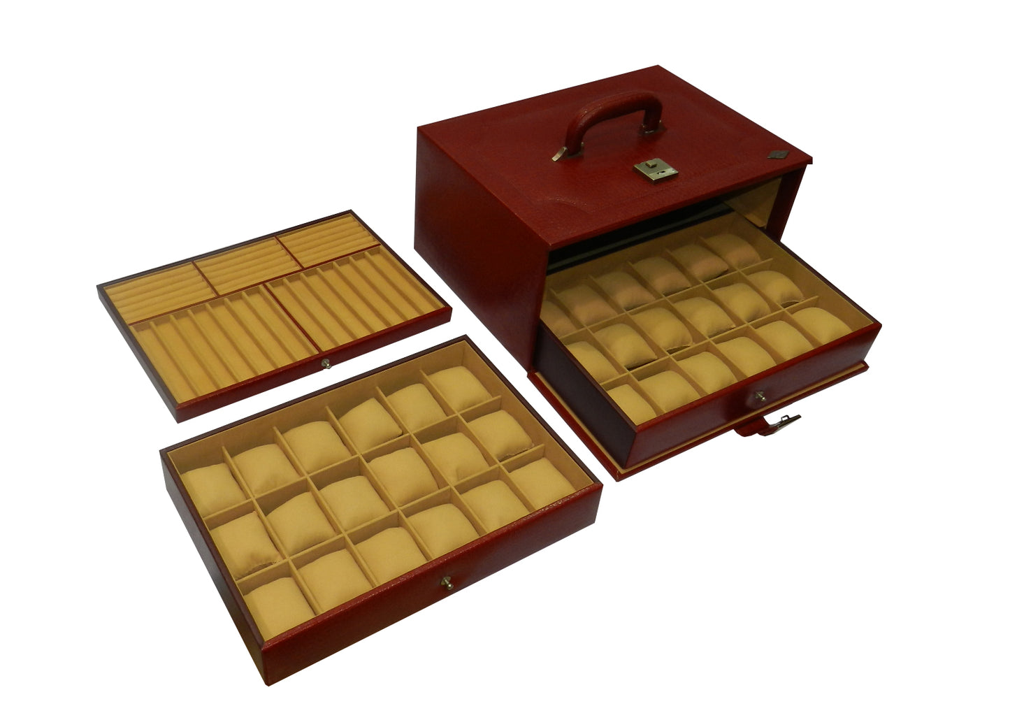 36 Slot Watches with Multipurpose Jewellery Box Genuine Leather