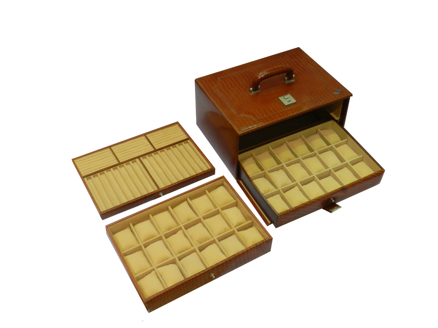 36 Slot Watches with Multipurpose Jewellery Box Genuine Leather
