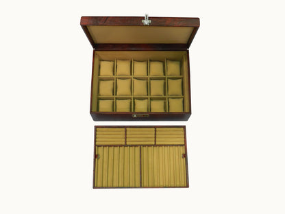 18 Slot Watches with Multipurpose Jewellery Box Genuine Leather
