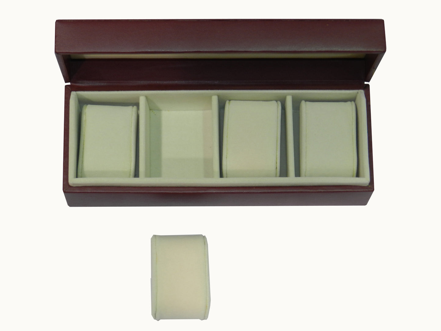 4 Slot Vegan Leather  Watch Box with Glass Top