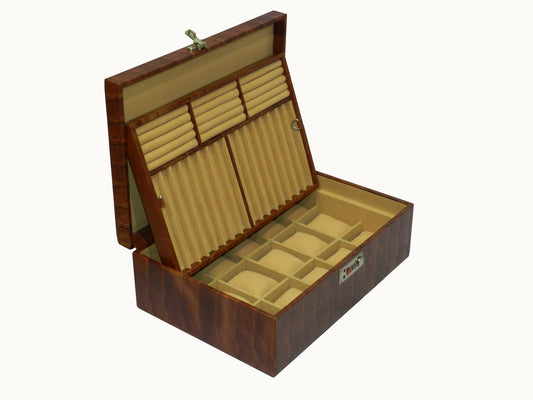 8 Slot Watch Box with Multipurpose Jewellery Box Genuine Leather