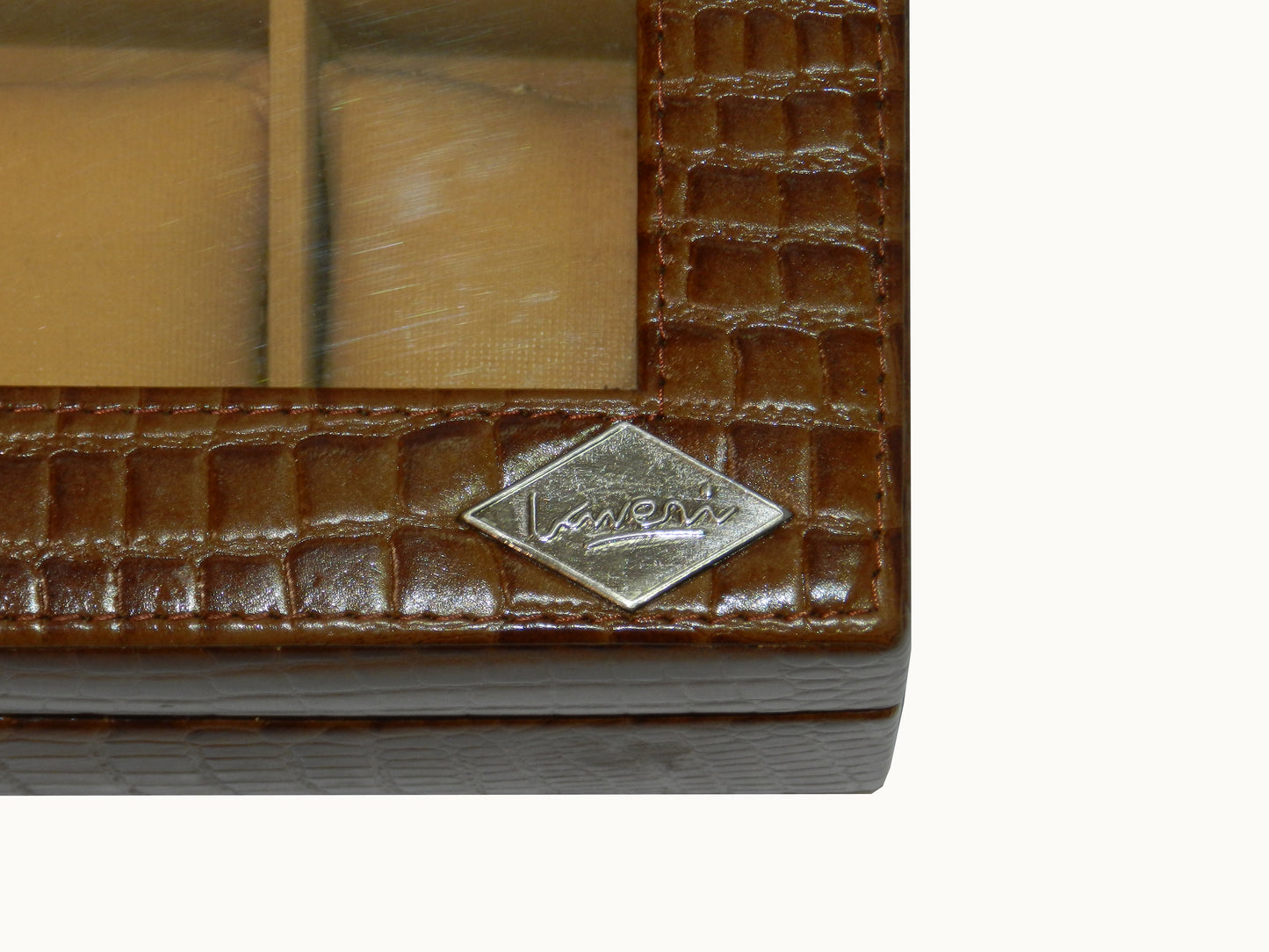 10 Slot Genuine Leather Premium Watch Box Glass Top