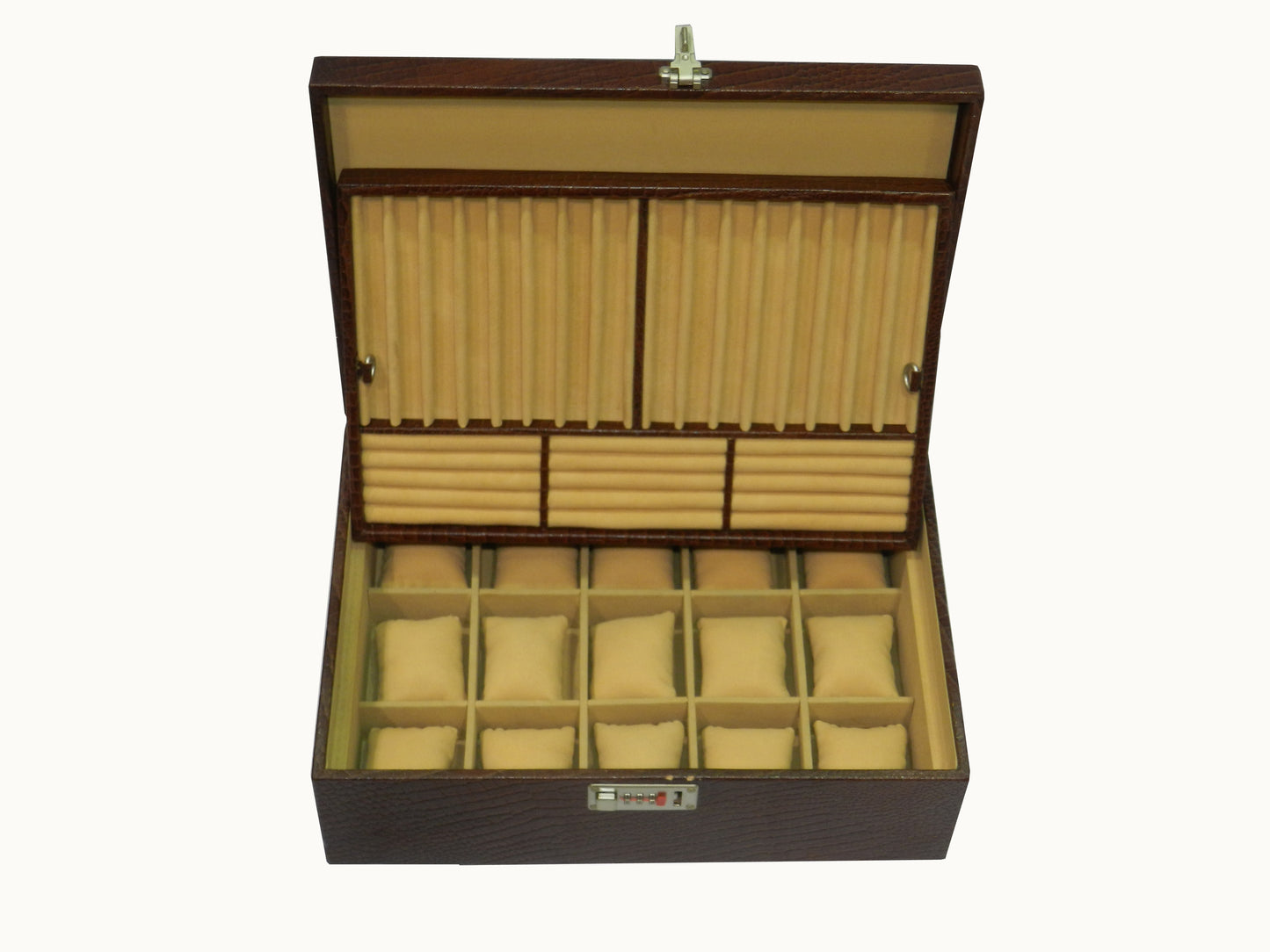 8 Slot Watch Box with Multipurpose Jewellery Box Genuine Leather