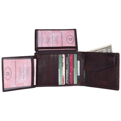 Pebble Texture 20 Card Billfold Coin Pocket Wallet #1888