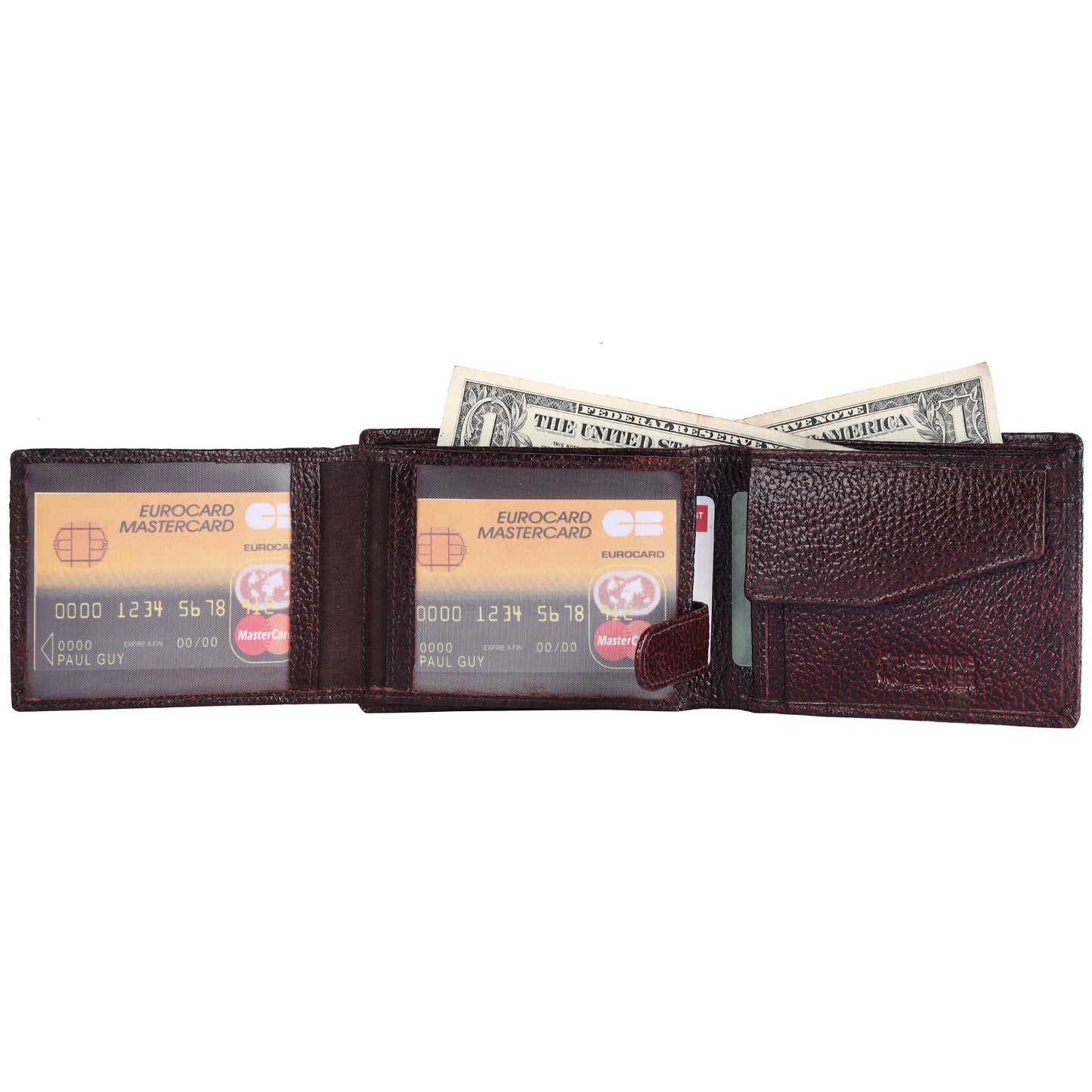 Pebble Texture 22 Card Billfold Coin Pocket Wallet #1013CP