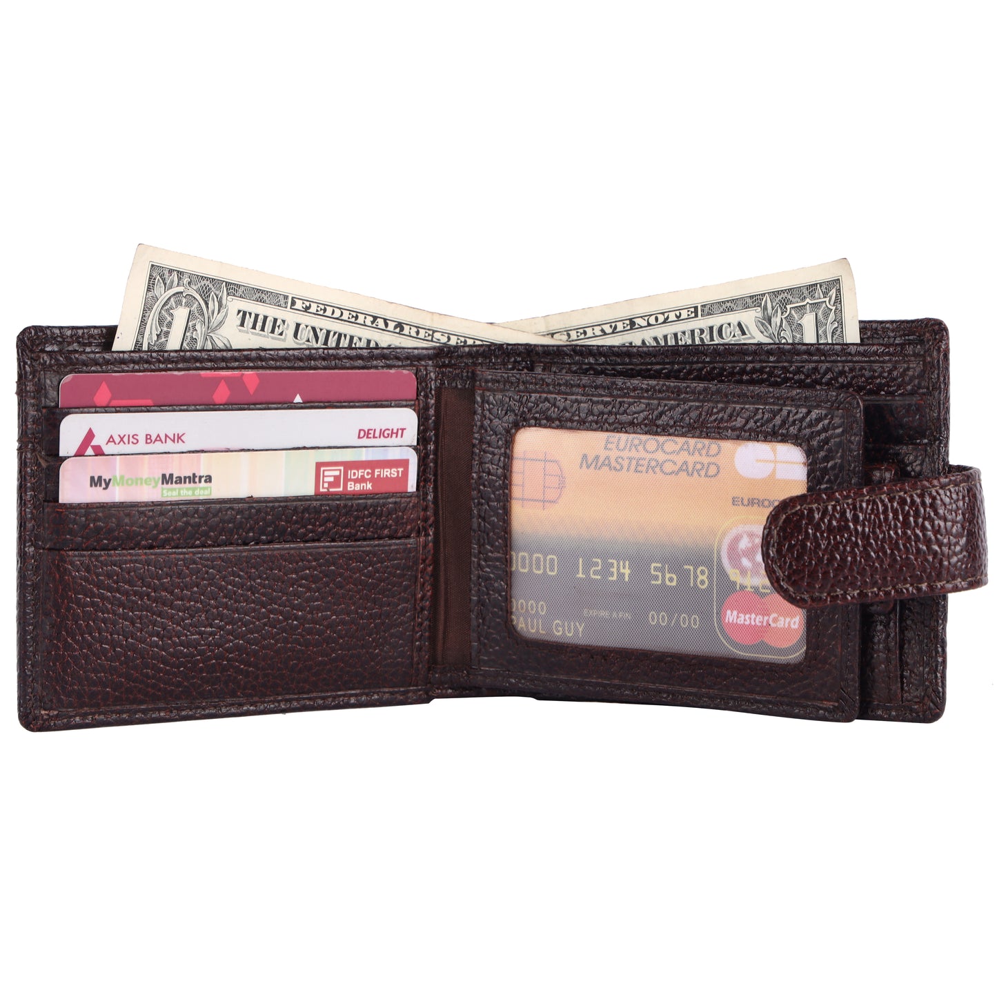 Pebble Texture 18 Card Billfold Coin Pocket Wallet #4094