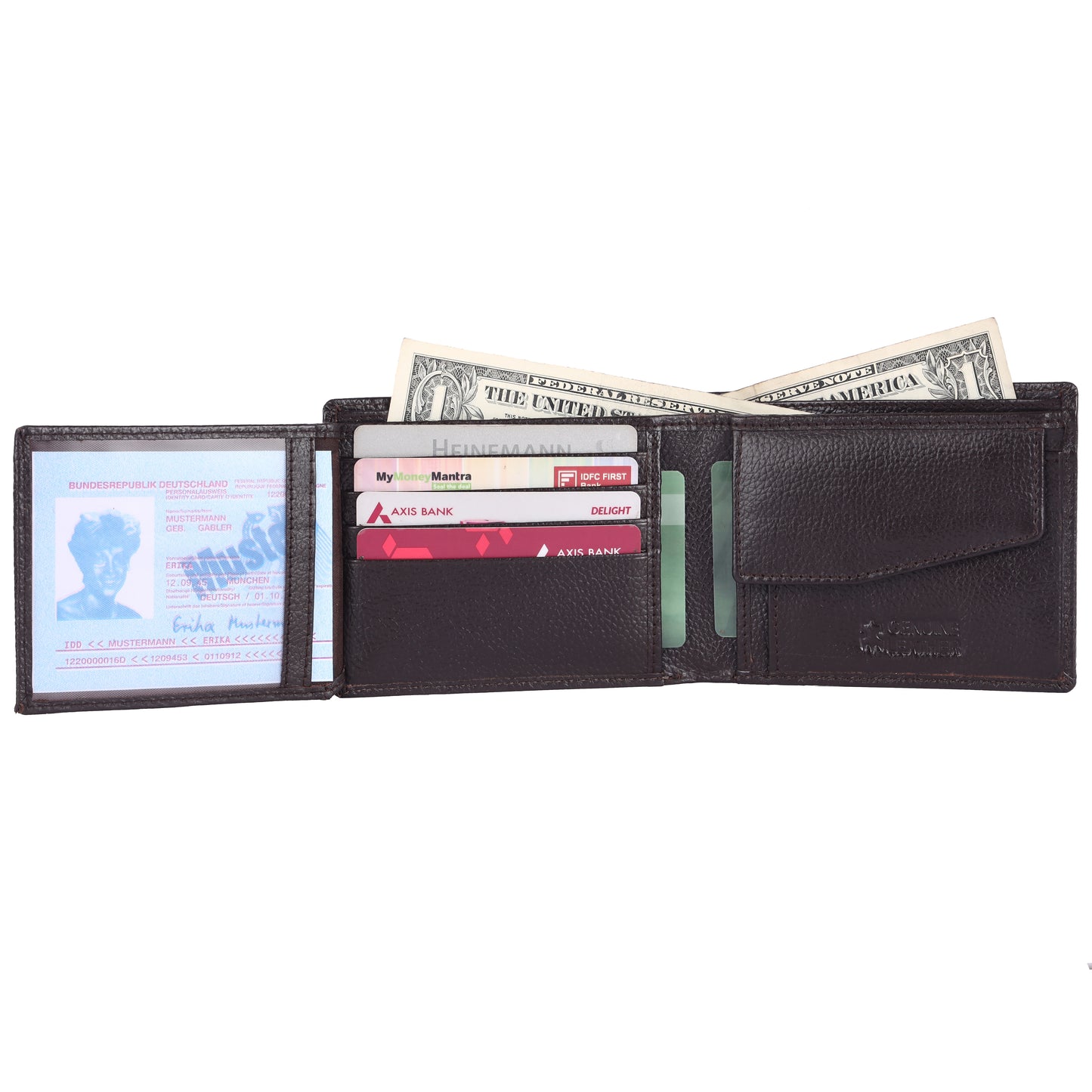 Pebble Texture 20 Card Billfold Coin Pocket Wallet #1001