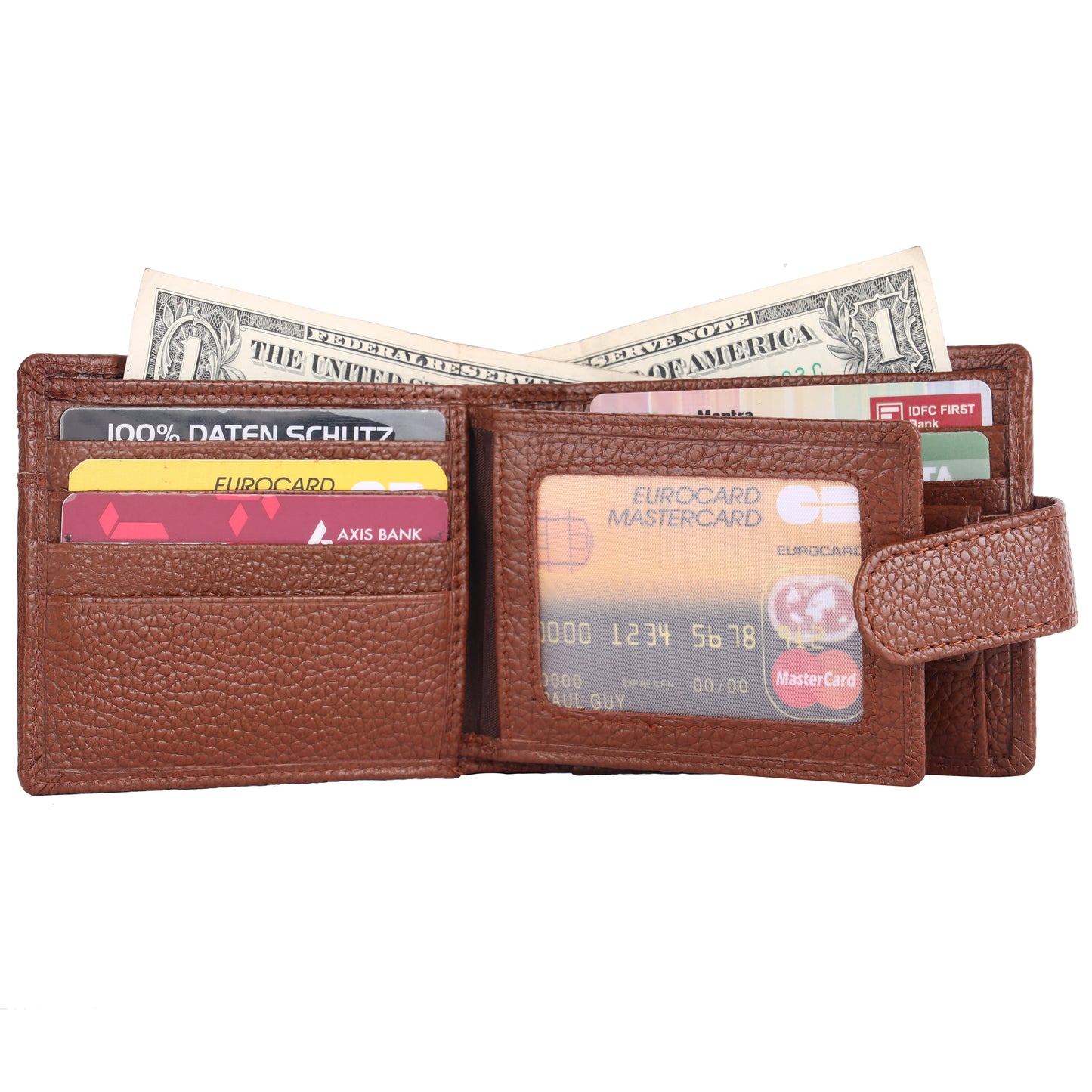 Pebble Texture 18 Card Billfold Coin Pocket Wallet #4094