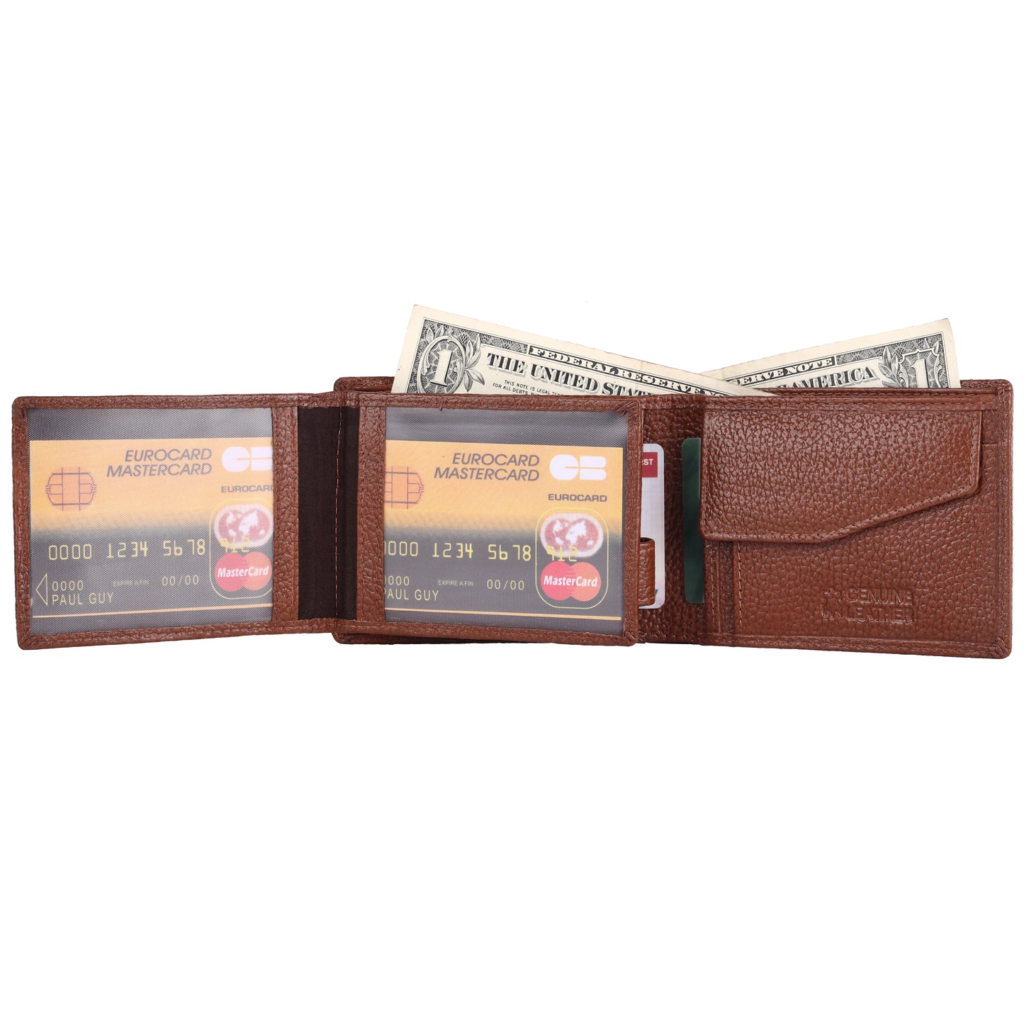 Pebble Texture 12 Card Billfold Coin Pocket Wallet #1426