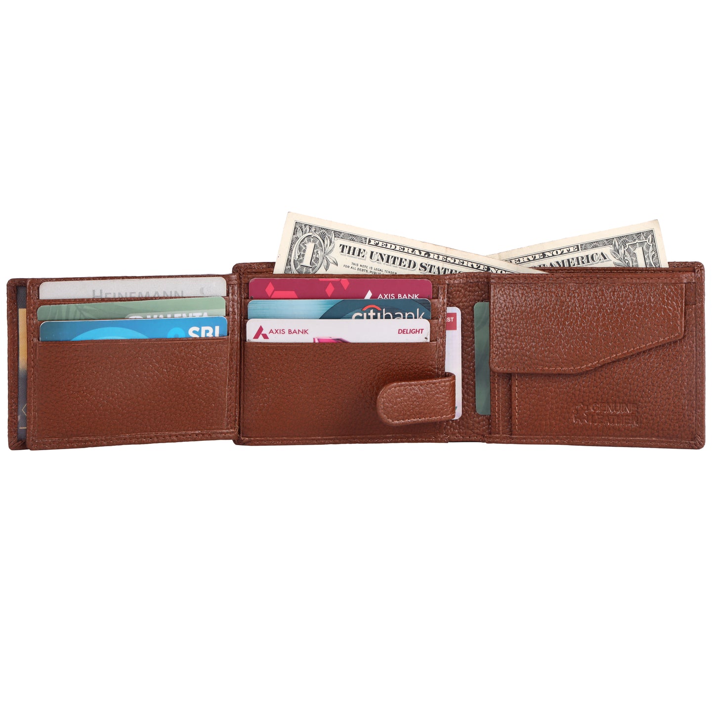 Pebble Texture 12 Card Billfold Coin Pocket Wallet #1426