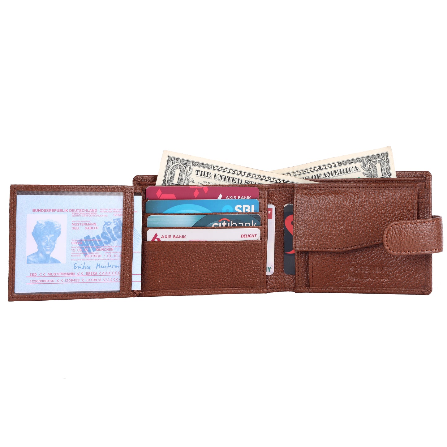 Pebble Texture 20 Card Billfold Coin Pocket Wallet #1001