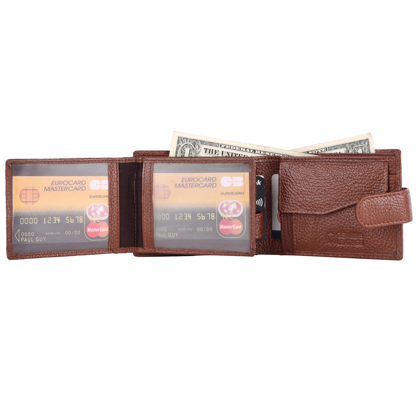 Pebble Texture 22 Card Billfold Coin Pocket Wallet #1013CP