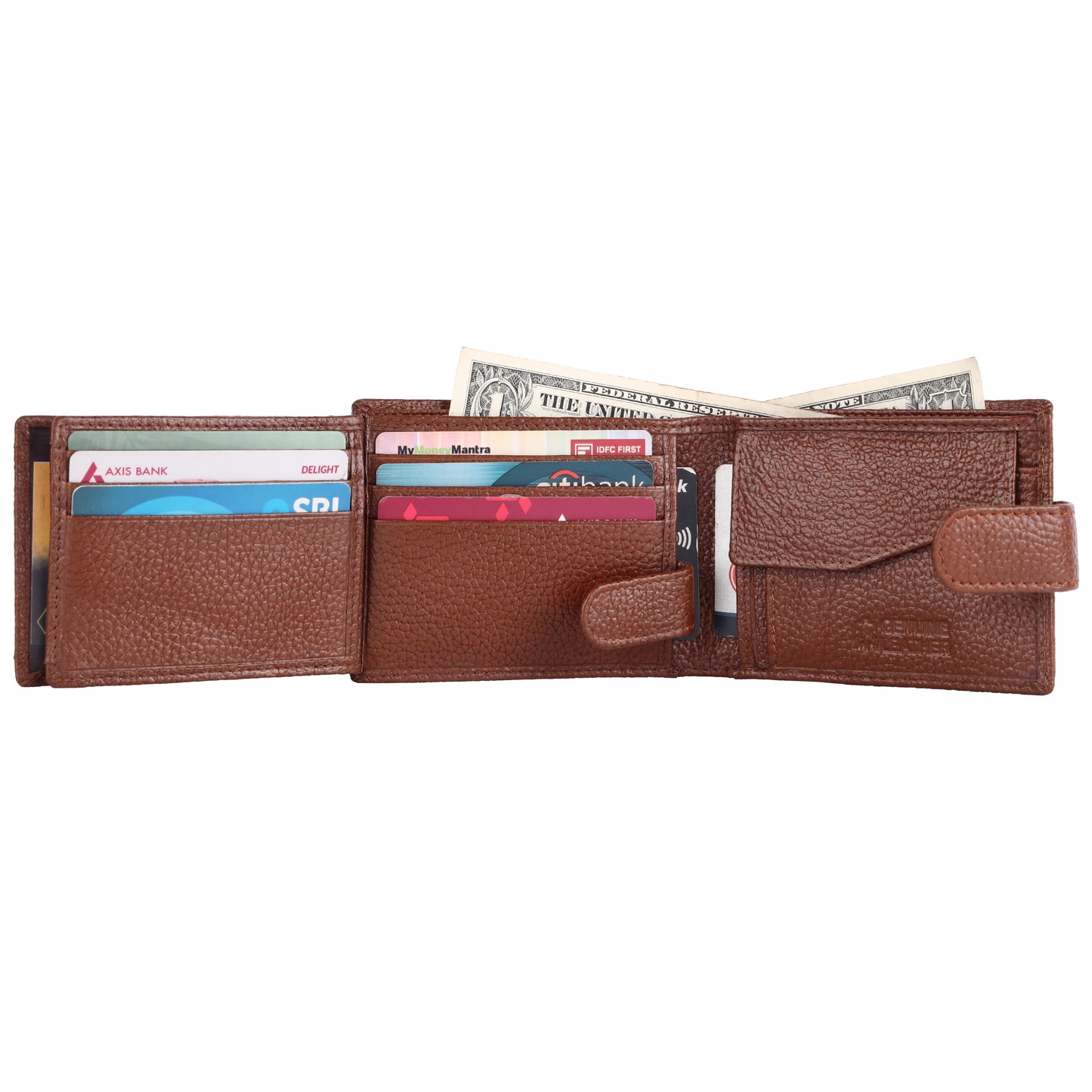 Pebble Texture 22 Card Billfold Coin Pocket Wallet #1013CP