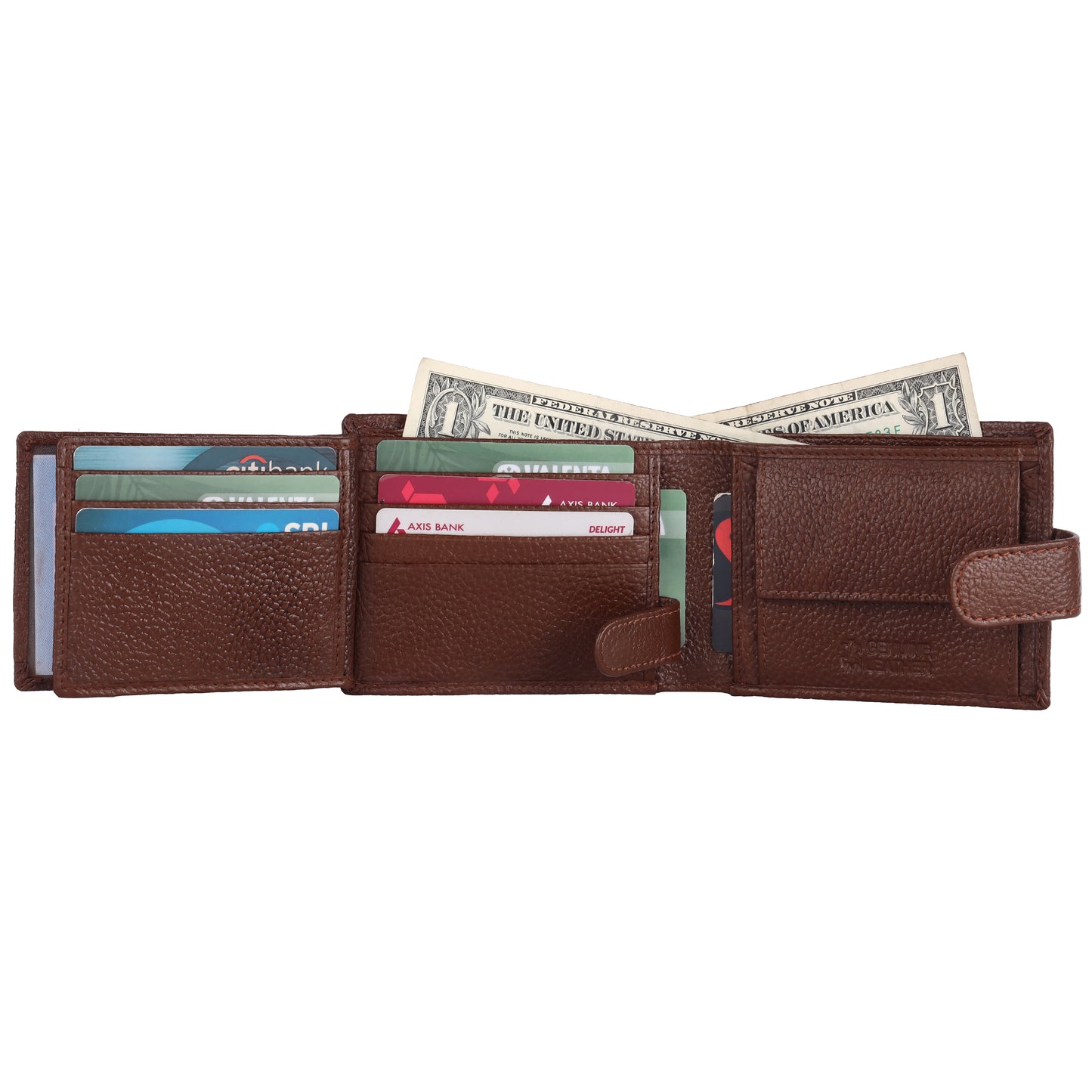 Pebble Texture 16 Card Billfold Coin Pocket Wallet #1013