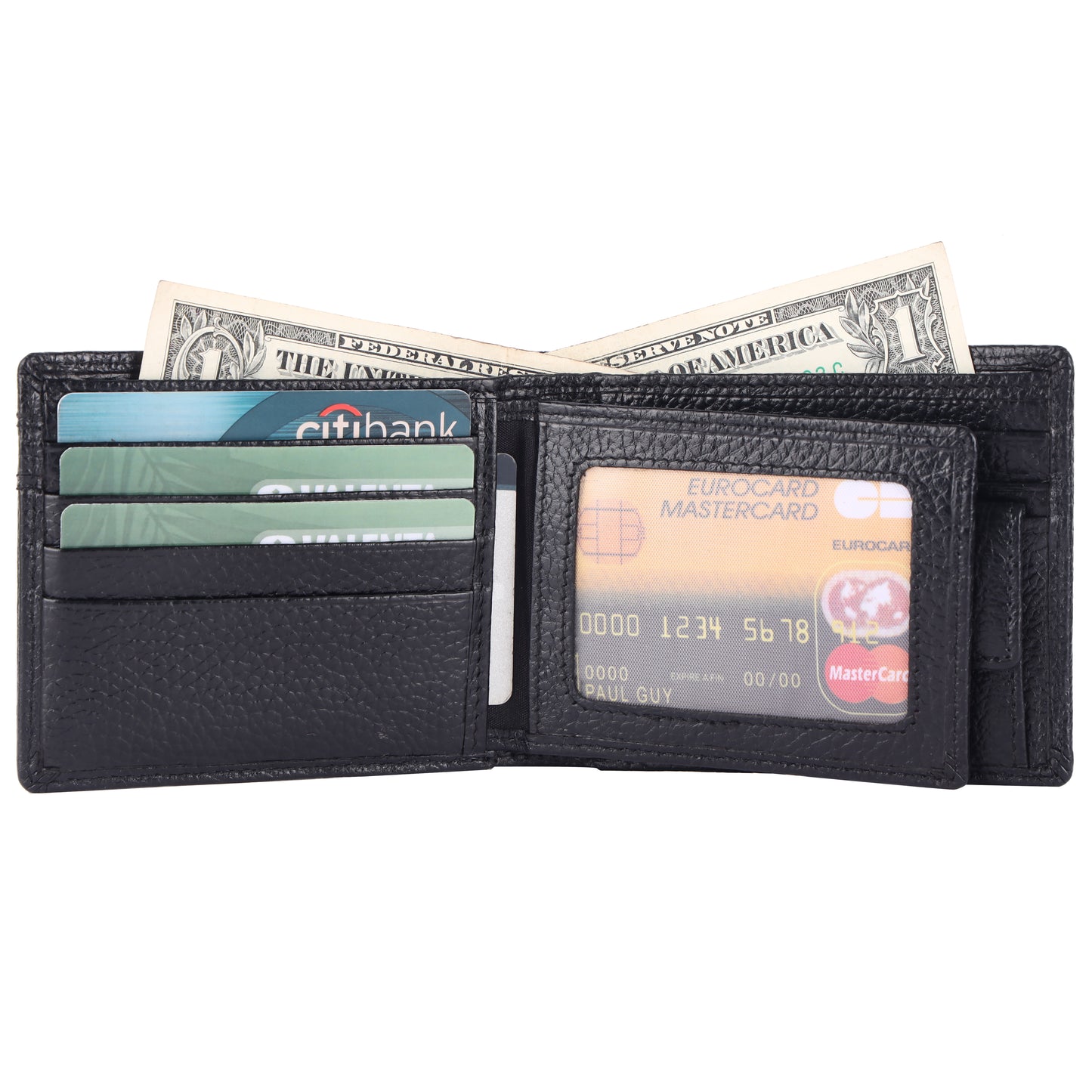 Pebble Texture 14 Card Billfold Coin Pocket Wallet #4094